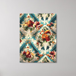 Impressão Em Tela Padrão Whimsical Italiano Floral Damask