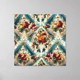 Impressão Em Tela Padrão Whimsical Italiano Floral Damask