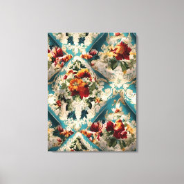 Impressão Em Tela Padrão Whimsical Italiano Floral Damask