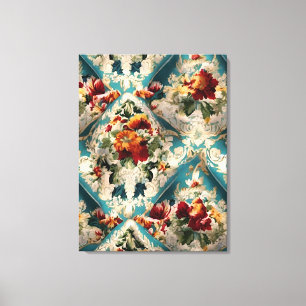 Impressão Em Tela Padrão Whimsical Italiano Floral Damask