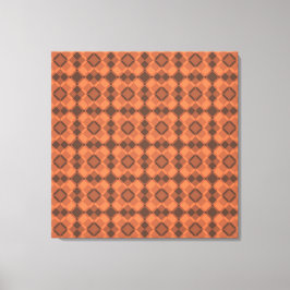 Impressão Em Tela Padrão Xadrez Argyle Castanho Coral