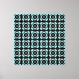 Impressão Em Tela Padrão Xadrez Azul Preto Argyle