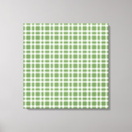 Impressão Em Tela Padrão Xadrez Verde Branco