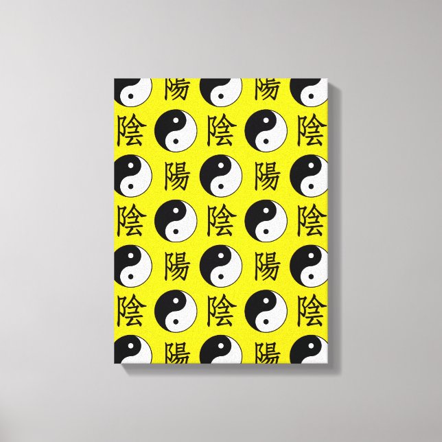 Impressão Em Tela Padrão Yinyang Chinês de Fundo Amarelo (Frente)