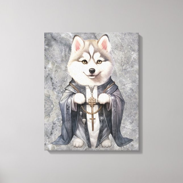 Impressão Em Tela Padre King Siberian Husky (Frente)