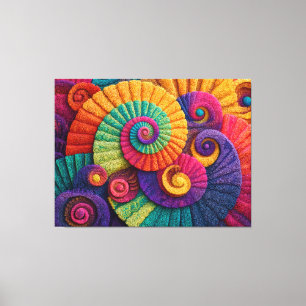 Impressão Em Tela Padrões de Abstrato espiral vibrantes