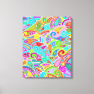 Impressão Em Tela Padrões De Mão E Digitalmente Pintados Art 7°