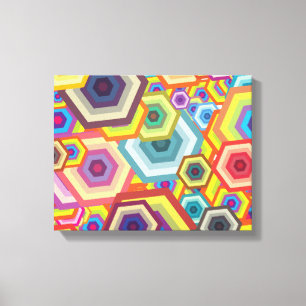 Impressão Em Tela Padrões geométricos coloridos