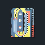 Impressão Em Tela Padrões Geométricos de Vintage Art Deco Pochoir Ja<br><div class="desc">Ilustração Vintage art deco pochoir, padrão de Georges Valmier, do livro francês Collection Decors et Couleurs, 1930. Pocorir é uma técnica de estêncil comum em quadros de surrealismo. Um design de cubismo moderno com uma variedade de formas e cores geométricas. Esse padrão inclui um instrumento de escrevendo que se assemelha...</div>