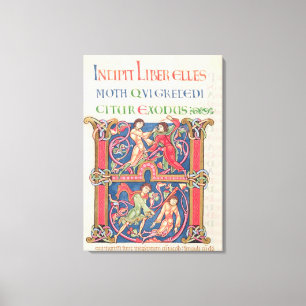 Impressão Em Tela Página da Bíblia de Winchester, c.1150-80