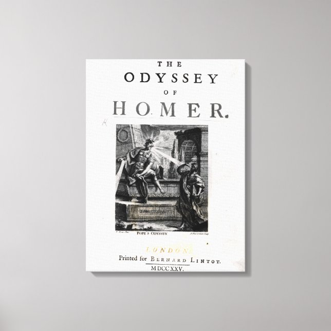 Impressão Em Tela Página de título de 'A Odisseia' por Homer (Frente)