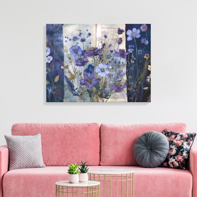 Impressão Em Tela Páginas de Diário de Arte: Blues desbotados (Insitu(Sala de estar))