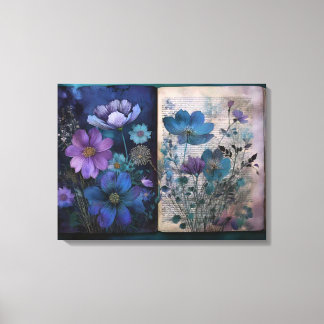 Impressão Em Tela Páginas de Diário de Arte: Vintage Blues