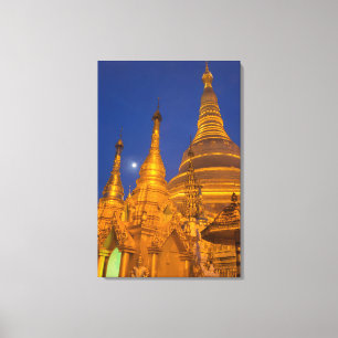Impressão Em Tela Pagode Shwedagon à noite, Myanmar