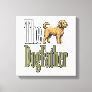 Impressão Em Tela Pai Cachorro Gravação Vintage Design Amante de Cac