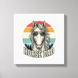 Impressão Em Tela Pai Cavalo Desenho Vetorial de Gravação do Pôr do