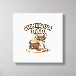 Impressão Em Tela Pai Chihuahua Gravura Vintage Design Amante de Cac