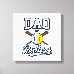 Impressão Em Tela Pai de Atletas Beisebol Softbol Design Vintage_1