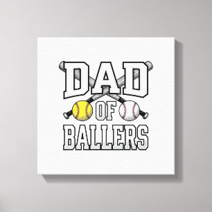 Impressão Em Tela Pai De Atletas Camisa Vintage De Beisebol Softbol 