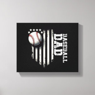 Impressão Em Tela Pai de beisebol EUA Dia de os pais de bandeira ame