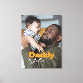 Impressão Em Tela Pai de Fotografia Personalizado Moderno e Nome do 