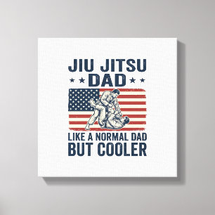 Impressão Em Tela Pai de Jiu Jitsu Camisa Vintage Bandeira Design_1