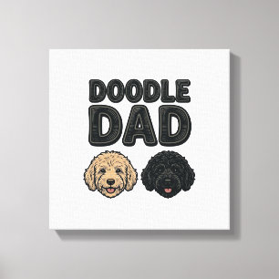 Impressão Em Tela Pai Doodle Vintage Pai de Cachorro Camisa Design_1