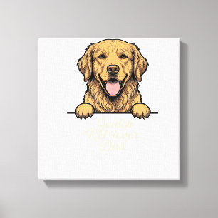 Impressão Em Tela Pai Golden Retriever Gravação Vintage