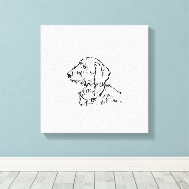 Impressão Em Tela Pai/Mãe de Dachshund de Pelo Duro (Insitu(piso de madeira))