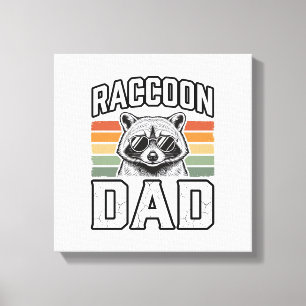 Impressão Em Tela Pai Mapache Desenho Vetorial Retro Gravura Vintage