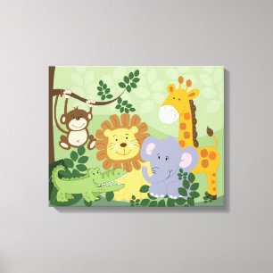Impressão Em Tela Painéis de tela de animais Safari selva (x2)
