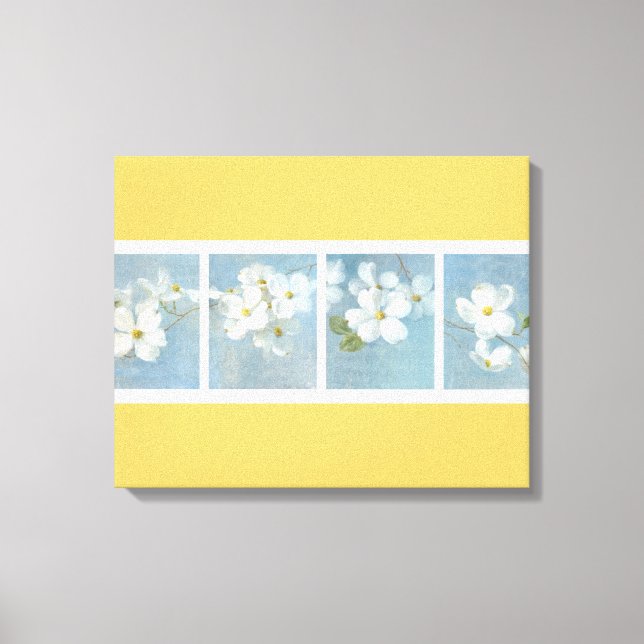 Impressão Em Tela Painel do Flor Branco (Frente)