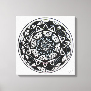 Impressão Em Tela Painel Mandala Serenidade Floral