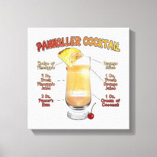 Impressão Em Tela PAINKILLER Cocktail Recebe art 12"x12"