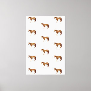 Impressão Em Tela Paint Horse Equestrian Watercolor Americano