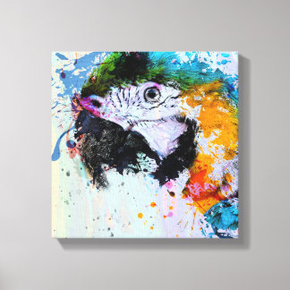 Impressão Em Tela Paint Splash Parrot | Impressão de tela
