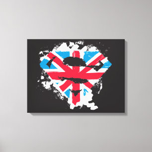 Impressão Em Tela Paint Strokes British S-Shield