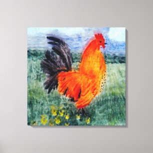 Impressão Em Tela País da Arte Galinha