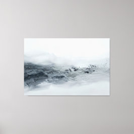 Impressão Em Tela Paisagem Abstrata Cinza Prata Minimalista Moderna