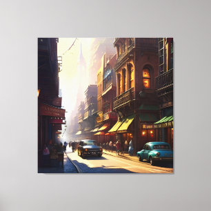 Impressão Em Tela Paisagem Antiga de Manhattan 2
