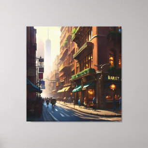 Impressão Em Tela Paisagem Antiga de Manhattan Três