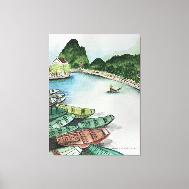 Impressão Em Tela Paisagem aquática, Vietname, Tam Coc Poster Flye (Frente)