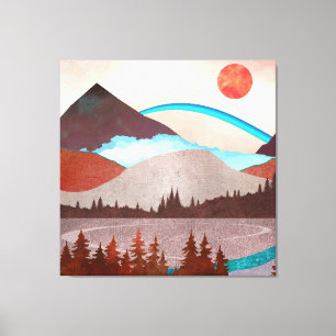 Impressão Em Tela Paisagem Arco-íris Azul