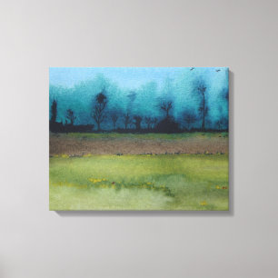 Impressão Em Tela paisagem cénico místico verde e preta da florest