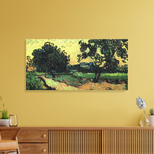 Impressão Em Tela Paisagem com Castelo de Auvers por Vincent van Gog