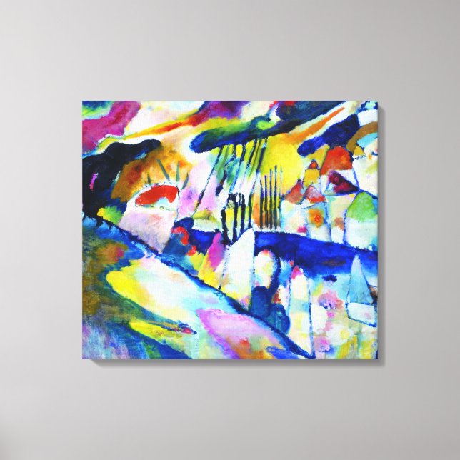 Impressão Em Tela Paisagem com Chuva por Wassily Kandinsky (Frente)