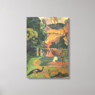 Impressão Em Tela Paisagem com Pavões por Paul Gauguin
