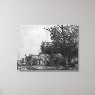 Impressão Em Tela Paisagem com três casas de campo, 1650