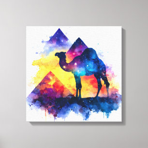 Impressão Em Tela Paisagem Cósmica Starry Night Egípcio Camel