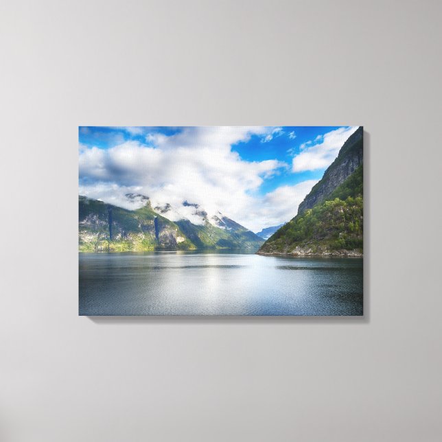 Impressão Em Tela Paisagem da Noruega (Frente)